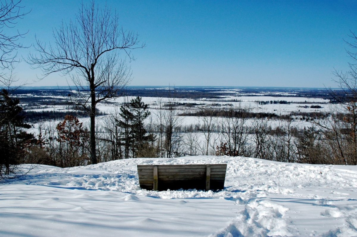 View of the Lookout in snowy conditions.